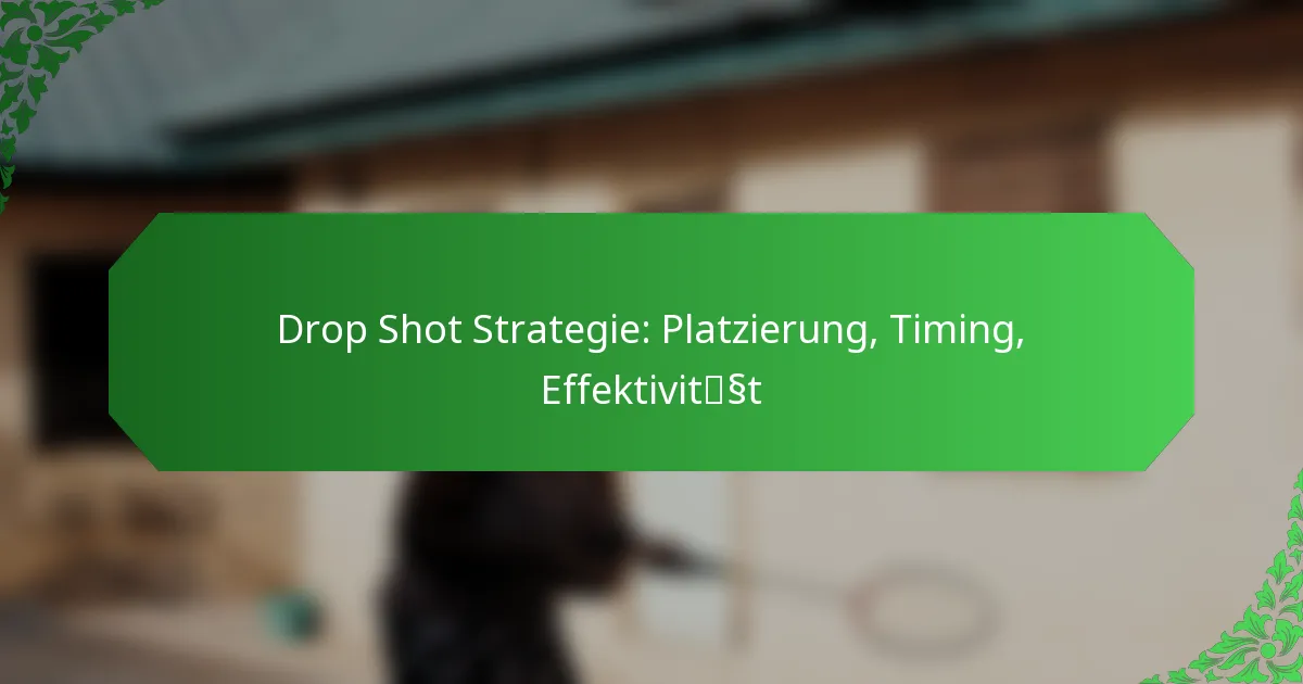 Drop Shot Strategie: Platzierung, Timing, Effektivität