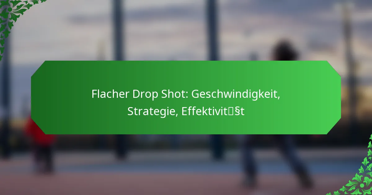 Flacher Drop Shot: Geschwindigkeit, Strategie, Effektivität