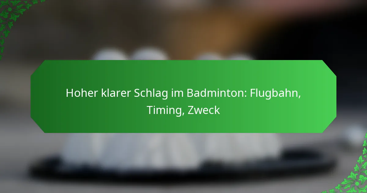 Hoher klarer Schlag im Badminton: Flugbahn, Timing, Zweck