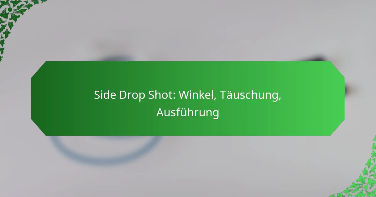 Side Drop Shot: Winkel, Täuschung, Ausführung