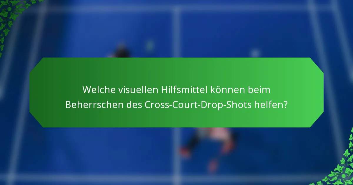 Welche visuellen Hilfsmittel können beim Beherrschen des Cross-Court-Drop-Shots helfen?