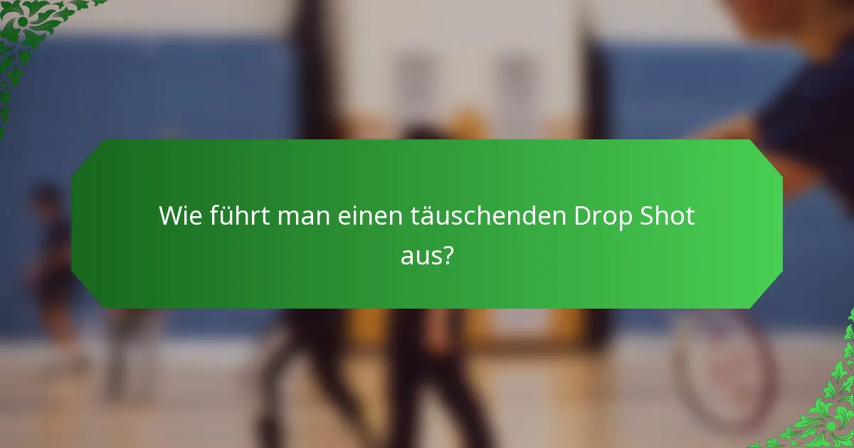 Wie führt man einen täuschenden Drop Shot aus?